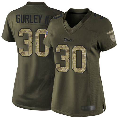 Usa Women\’s Los Angeles Rams #30 Todd Gurley II Green Stitched Limited ...