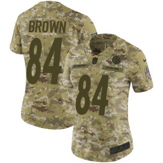 cheap leafs jerseys Women\'s Pittsburgh Steelers #84 Antonio Brown Camo Stitched Limited 2018 Salute to Service Jersey nfl china wholesale